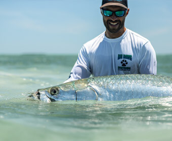 An image of an amazing tarpon caught on the flats of the Florida Keys