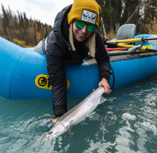 An image of the Anchorage Fishing Guides at Outgoing Angling at a salmon camp outside Anchorage. 