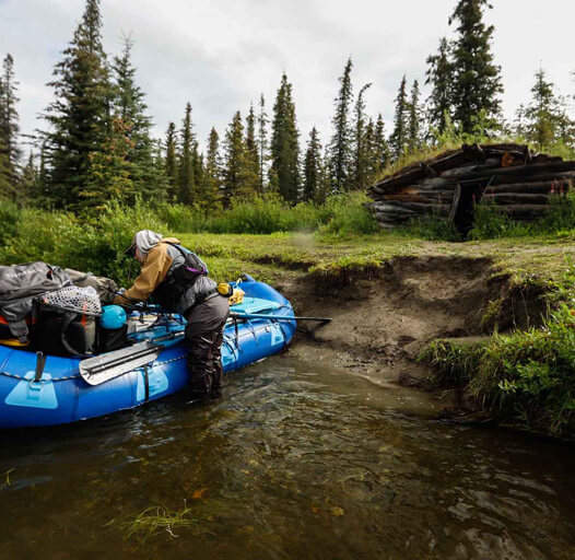 An image of a salmon camp in the wilderness of Alaska