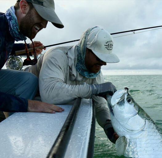 An image of fly fishing for tarpon on a Florida Keys Fishing Charter. 