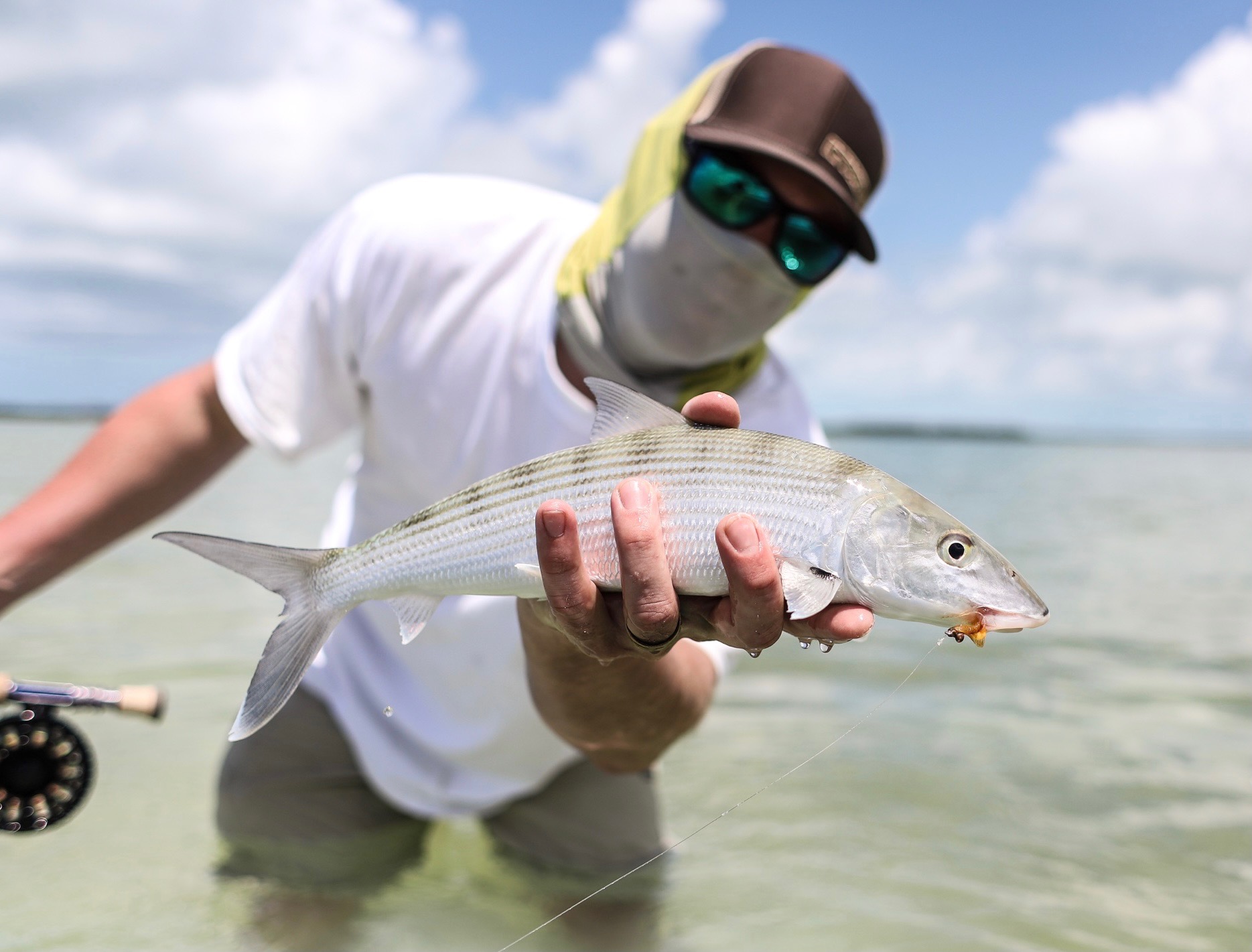 AN image of a Florida Keys Bonefish caught aboard an Outgoing Angling Florida Keys Fishing Charters.