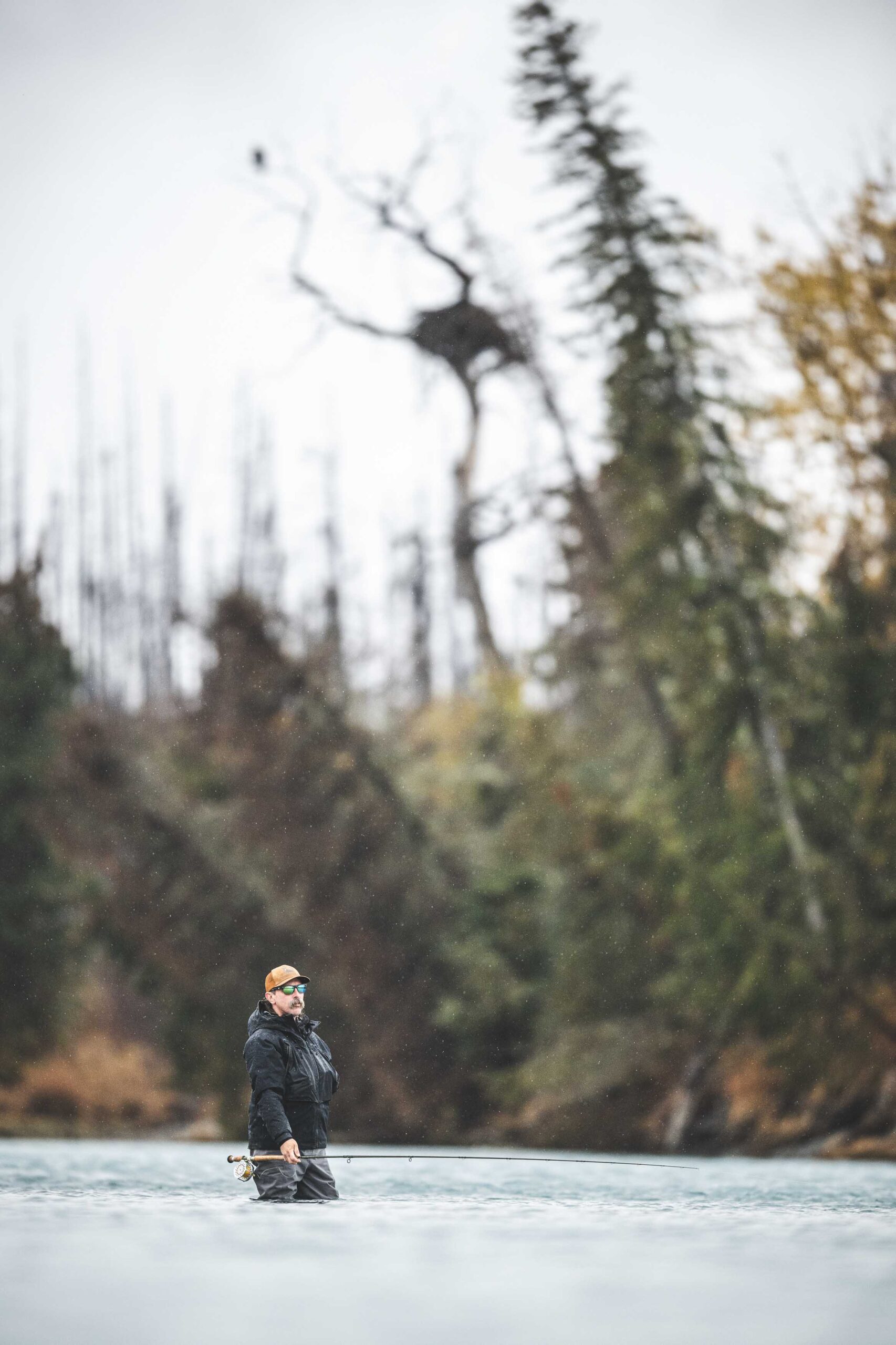 An image of an Alaska fishing guide in the wilderness of Alaska on a Alaska Fly Fishing Trips. 
